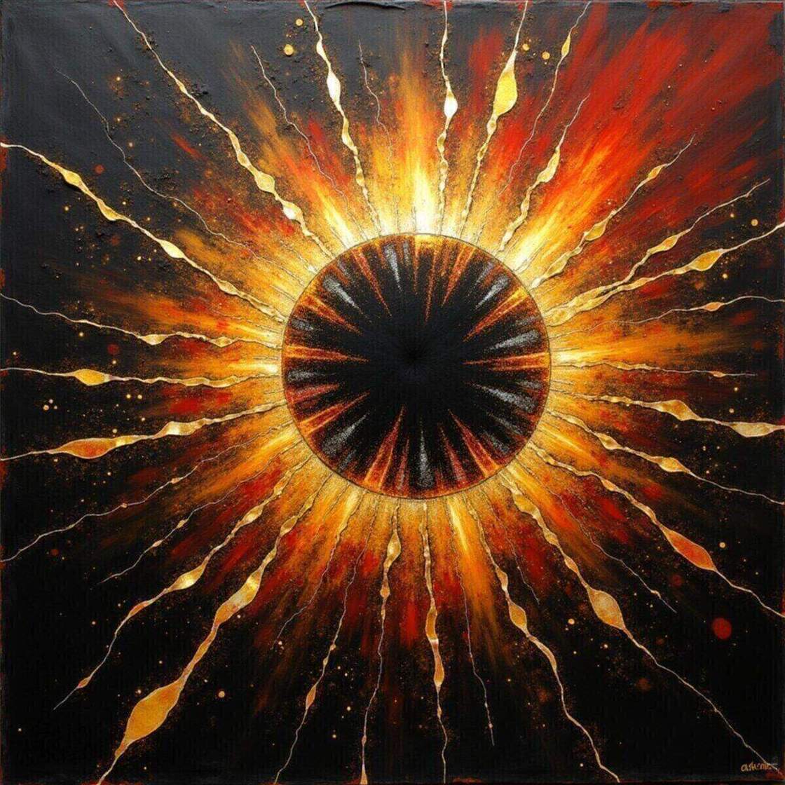Abstract artwork: Dying Star Collapse in Explosive Expressionism style