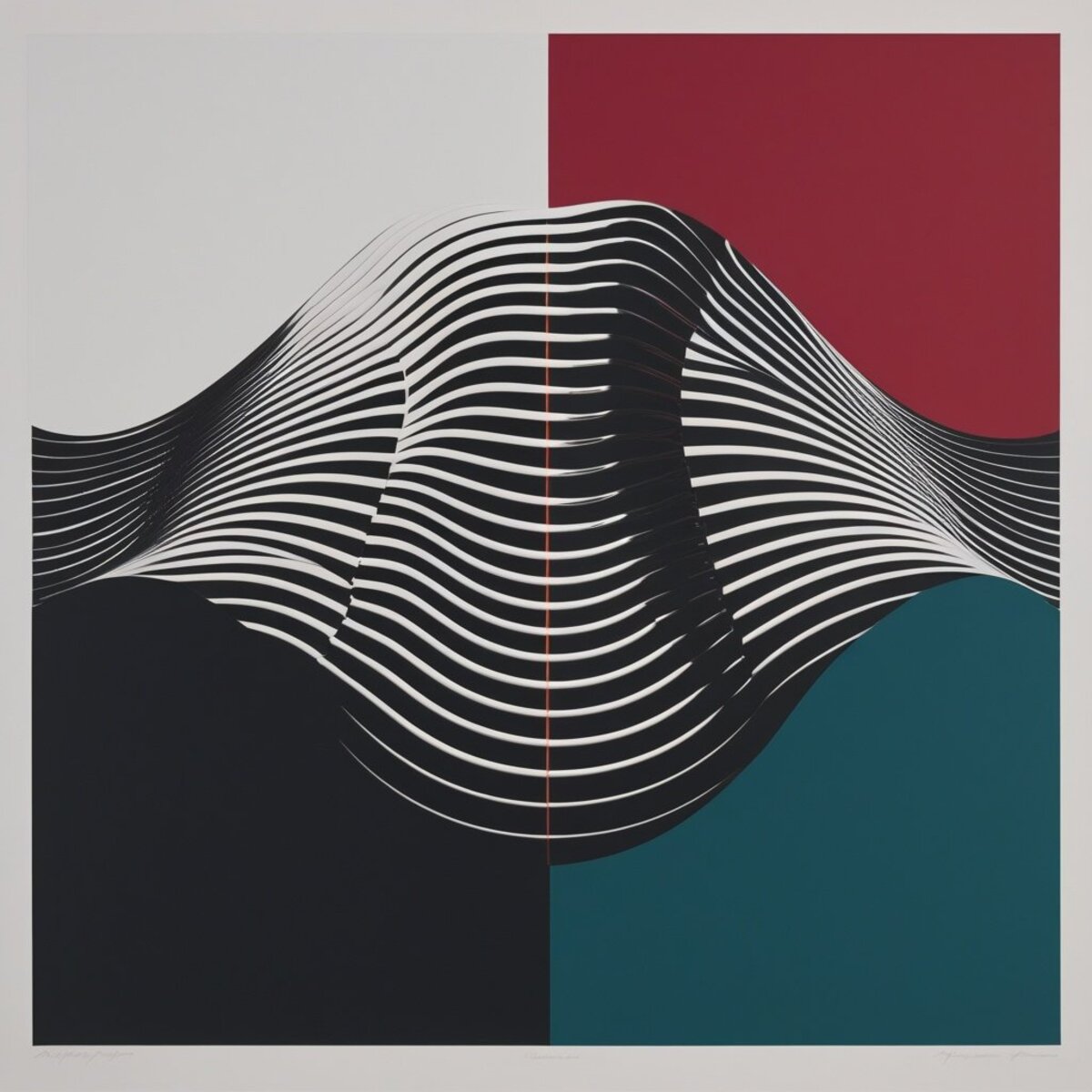 Abstract artwork: The Interference Bloom in Op Art style