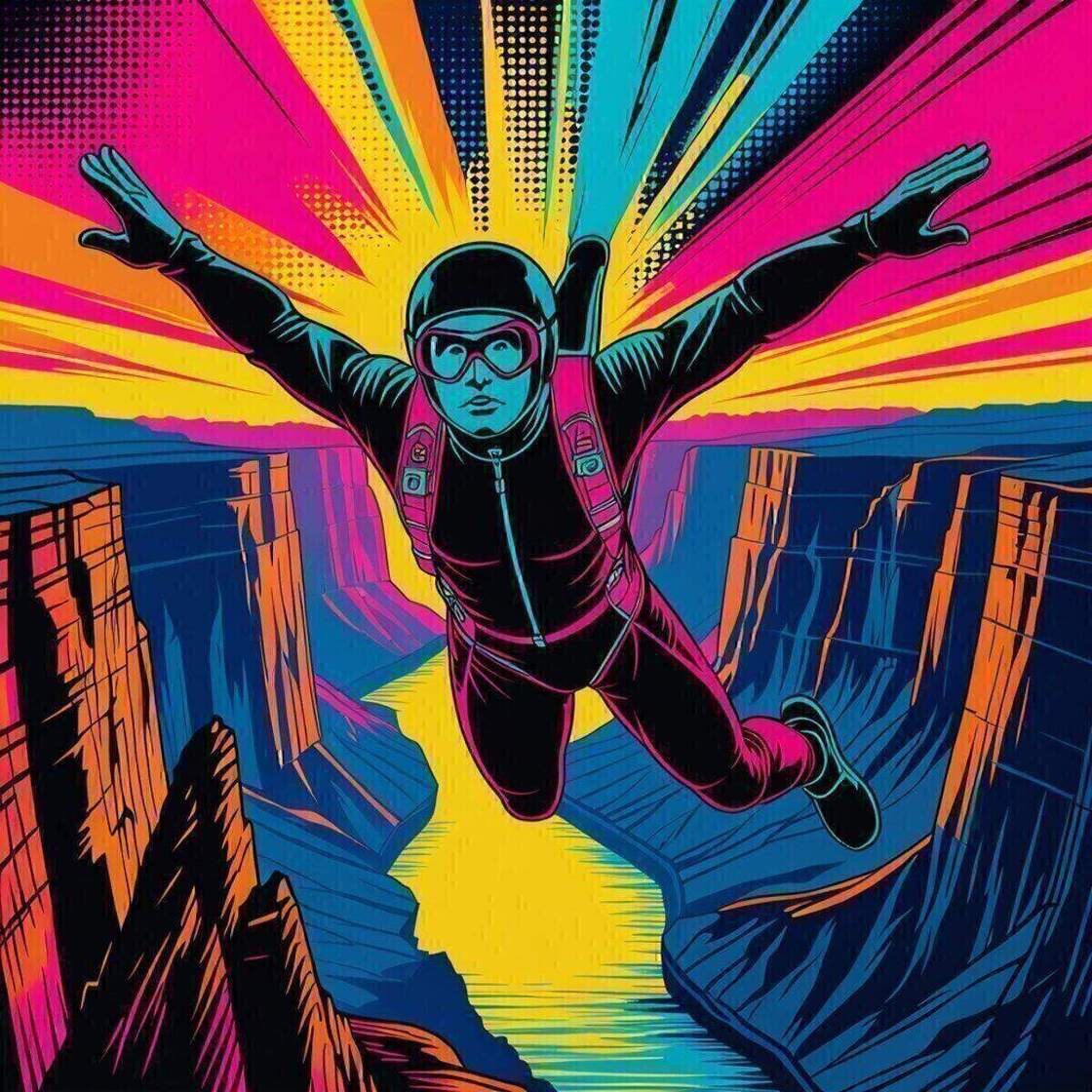 Action artwork: Terminal Velocity in Pop art style