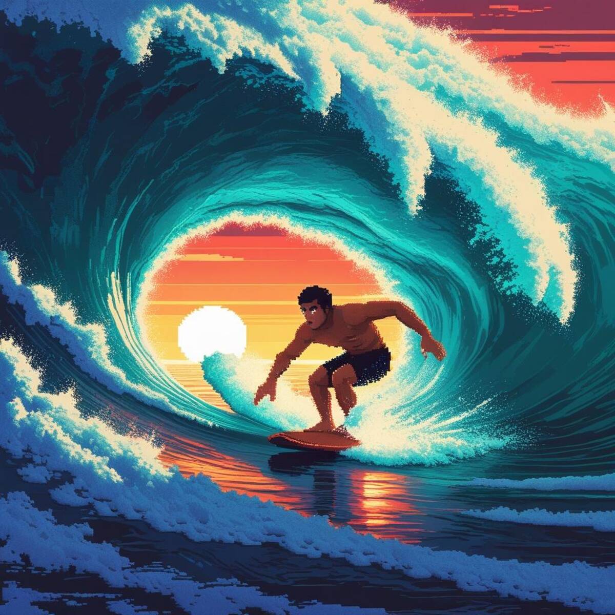Action artwork: Inside the Barrel in Pixel art style