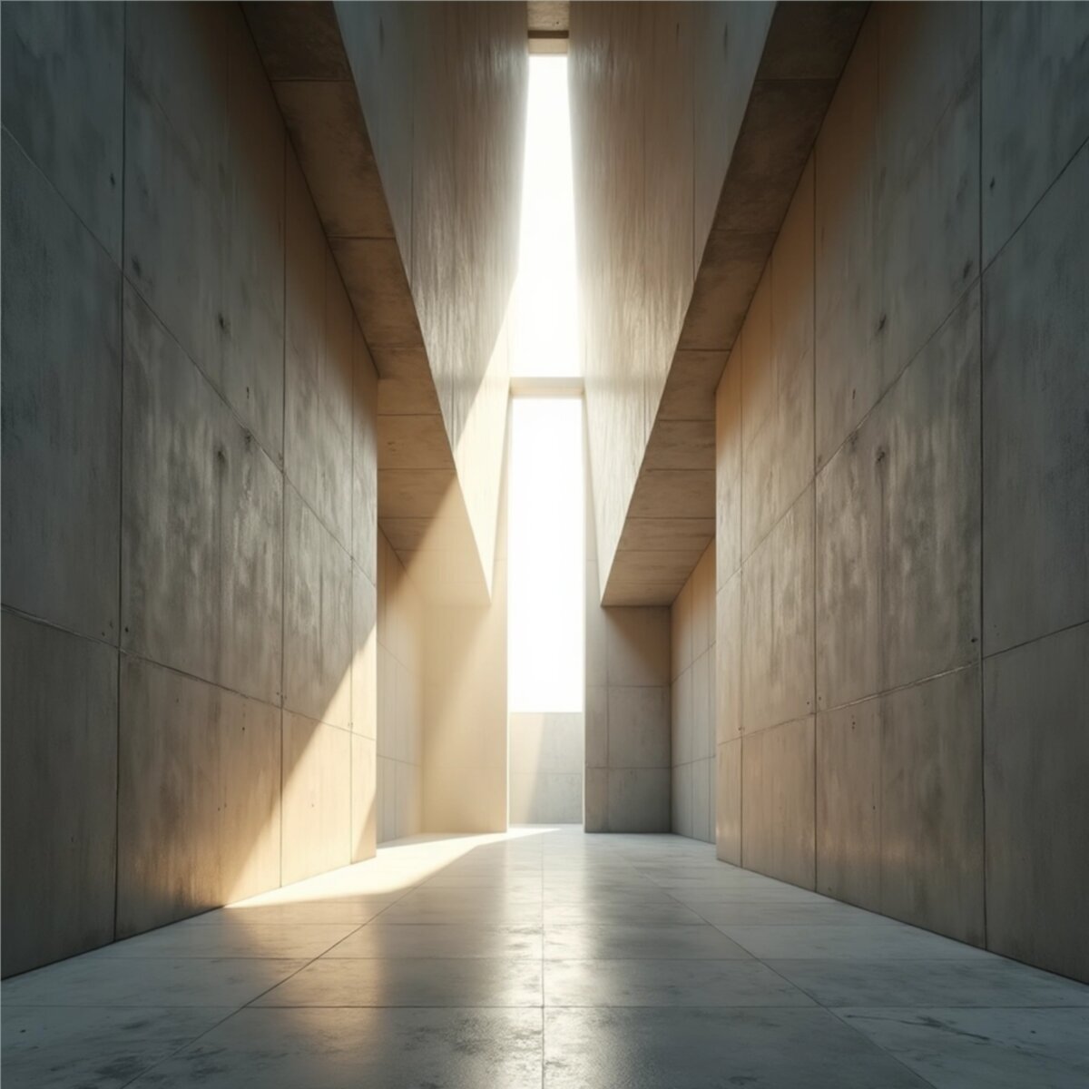 Architecture artwork: Light and Concrete: Modern Cathedral Interior in Minimalist style