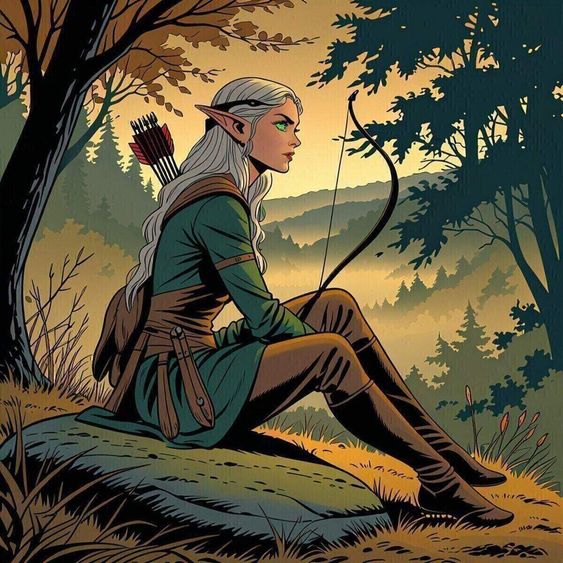 Fantasy artwork: The Archer's Rest in Comics style