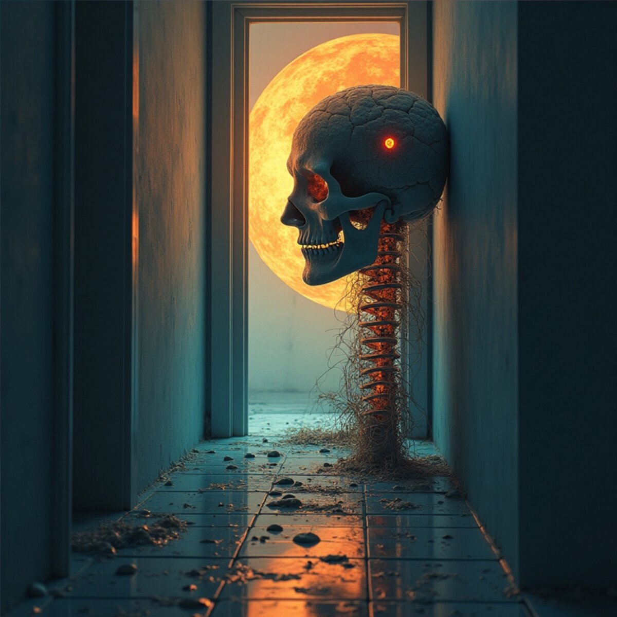 Horror artwork: Face of the Unthought in Cognitive Dissolution style