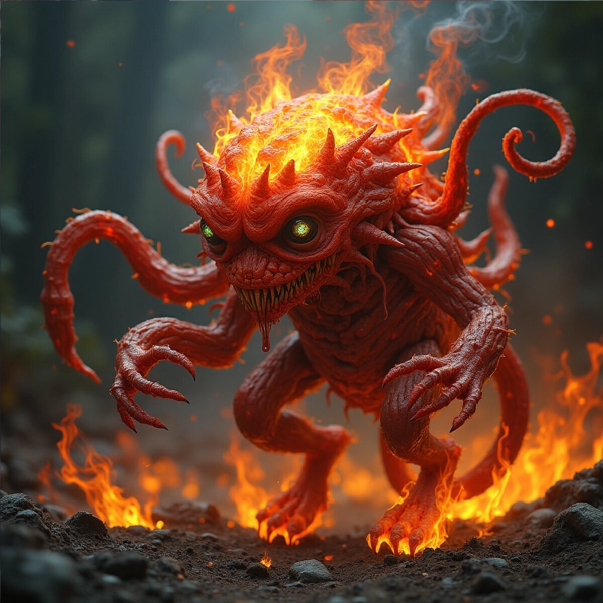 Horror artwork: The Ember Sovereign in Photorealism style