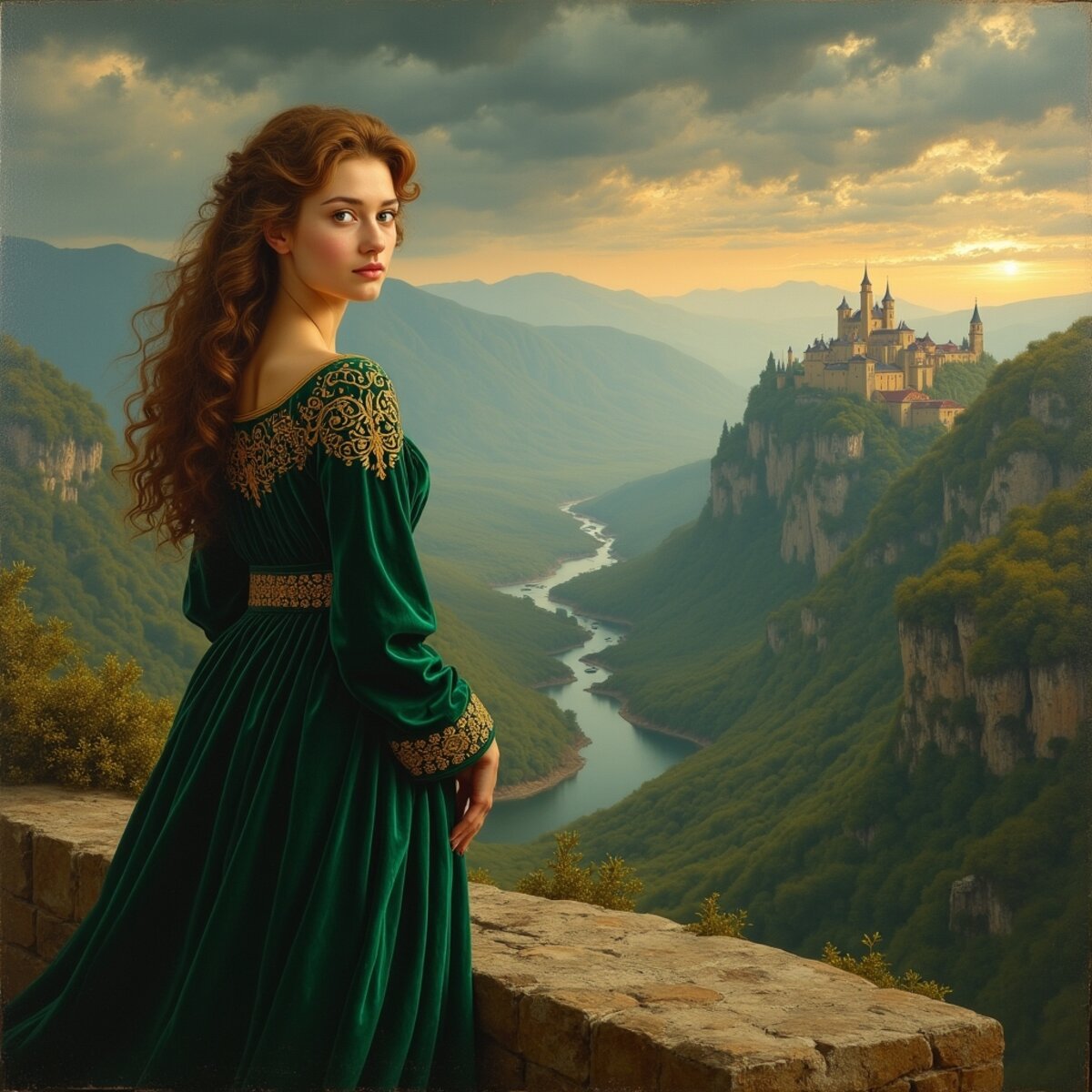 Landscapes artwork: The Watcher on the Promontory in Renaissance style
