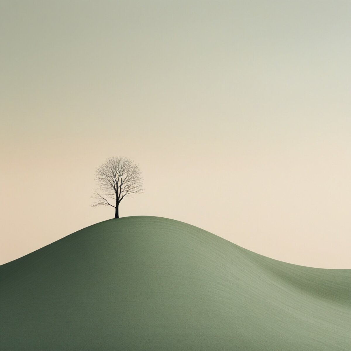 Landscapes artwork: The Hill Keeps One Tree in Minimalism style