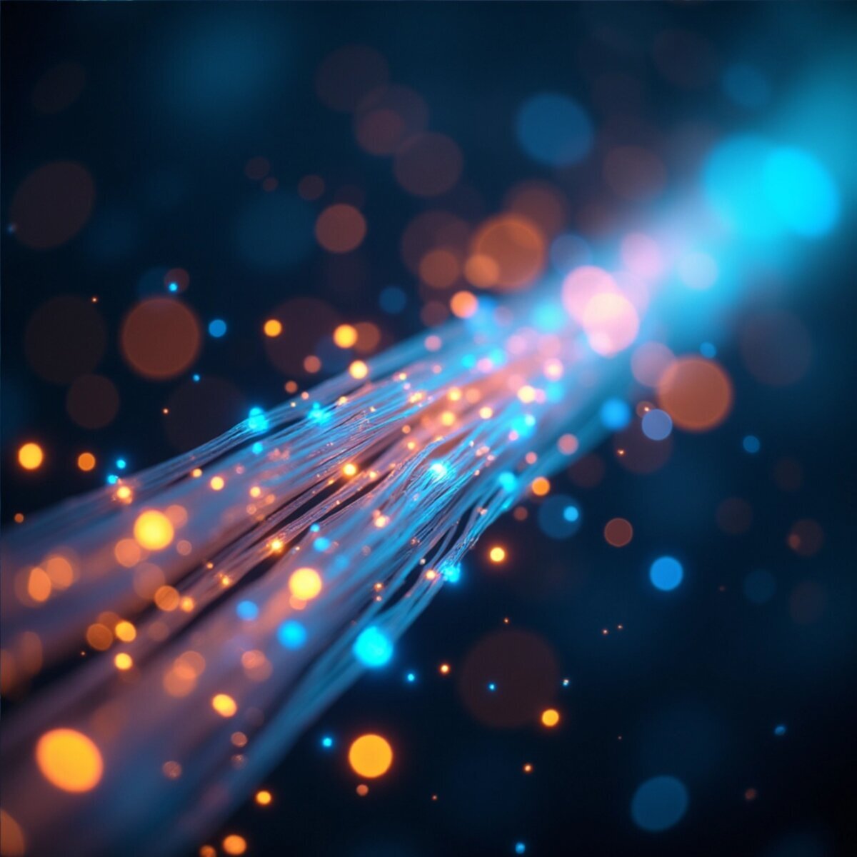 Macro artwork: Light Speed Data Flow in Impressionism style
