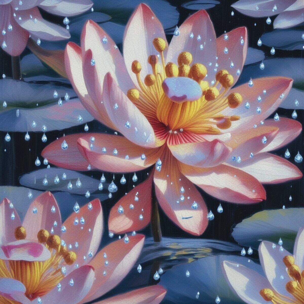 Macro artwork: The Stamen at the Heart of the Lily in Impressionism style