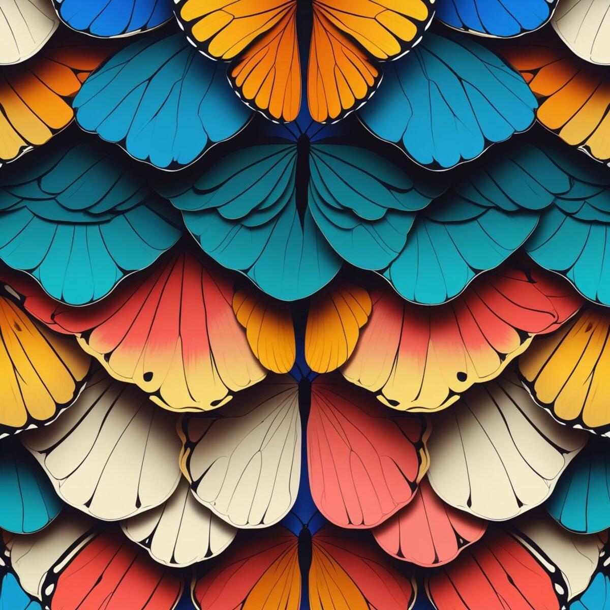 Macro artwork: The Overlapping Scales in Flat illustration style