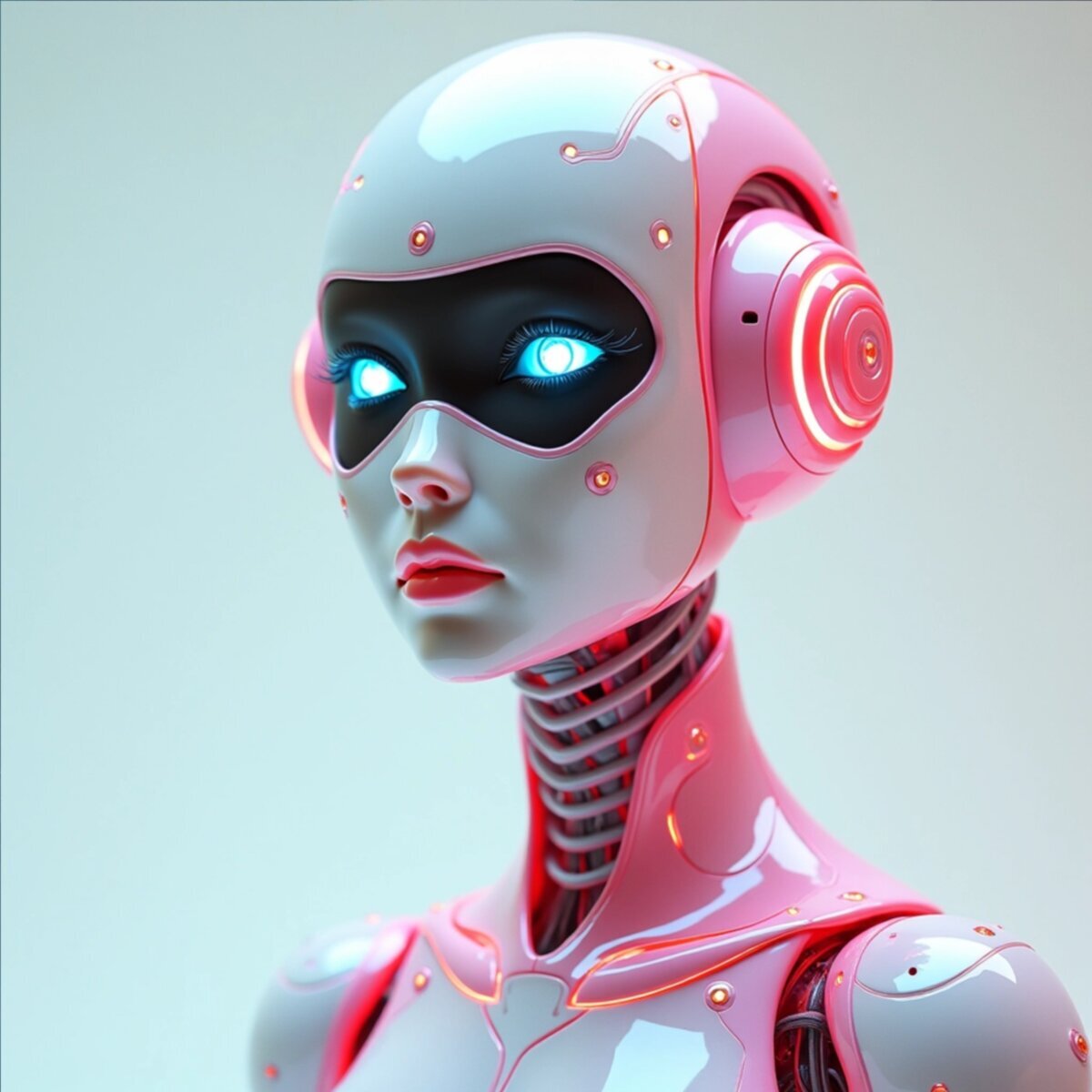 Portrait artwork: Cyber Angel: Android Portrait in Digital Art style