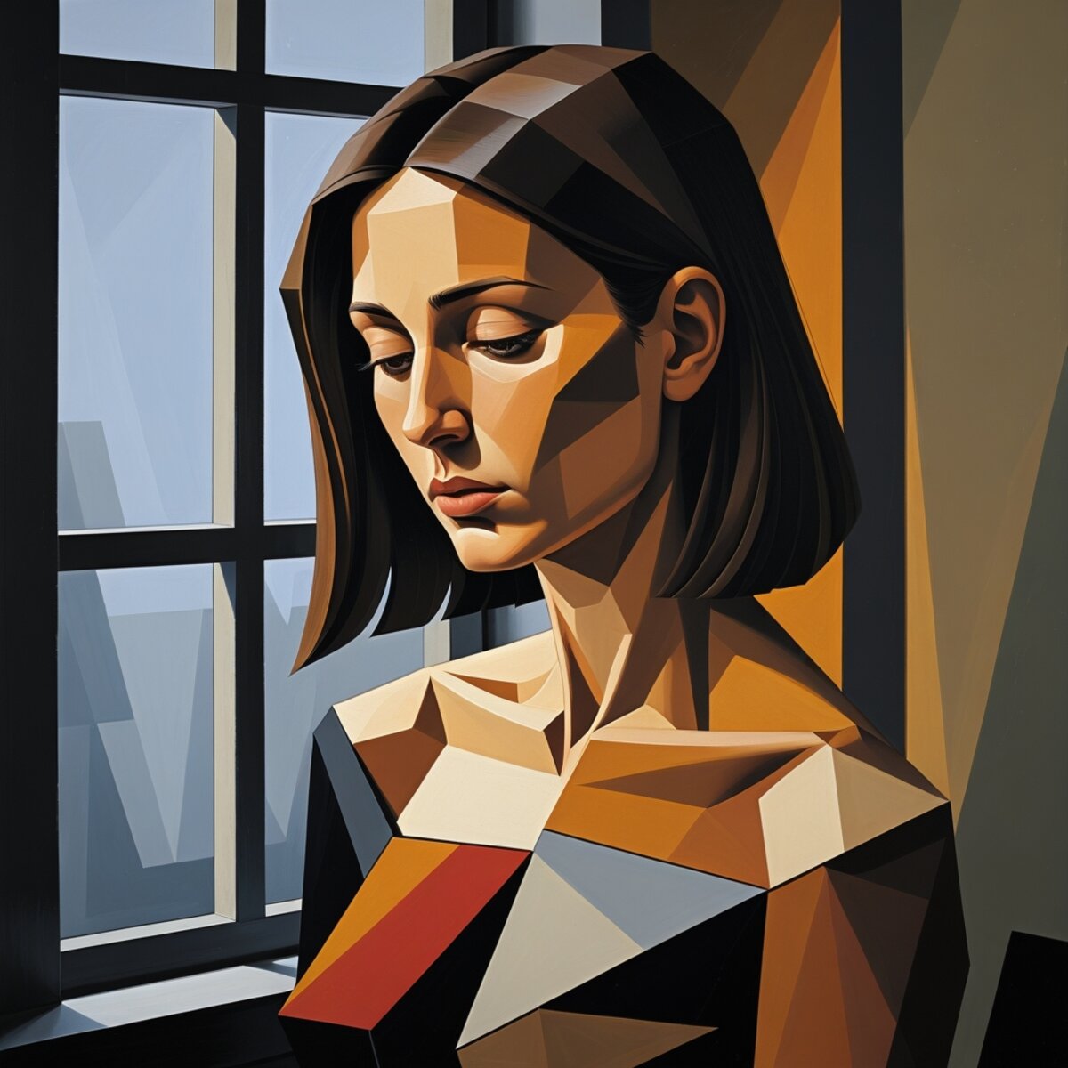 Portraits artwork: The Cipherer in Cubism style