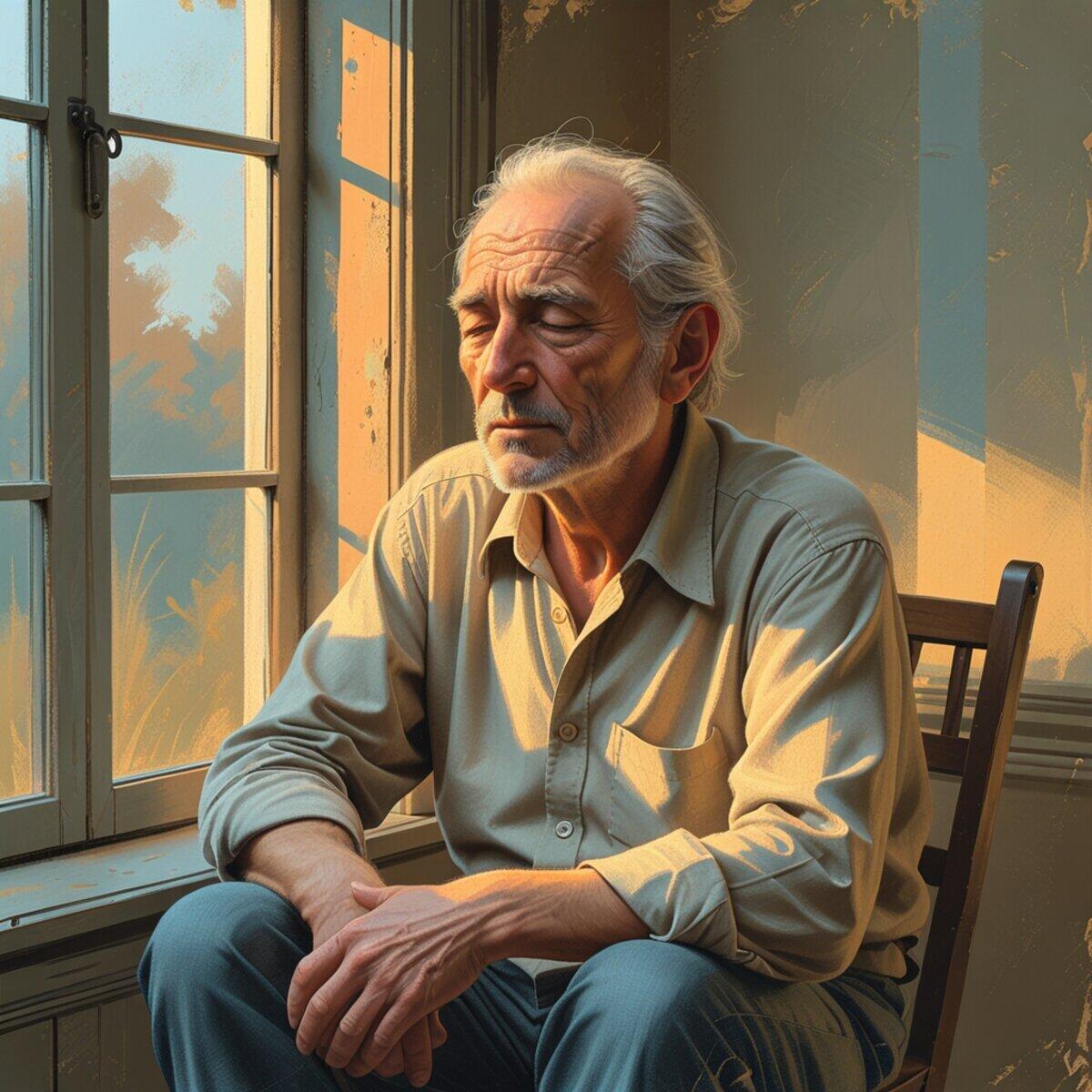 Portraits artwork: The Listener at the End of the Day in Pastel style