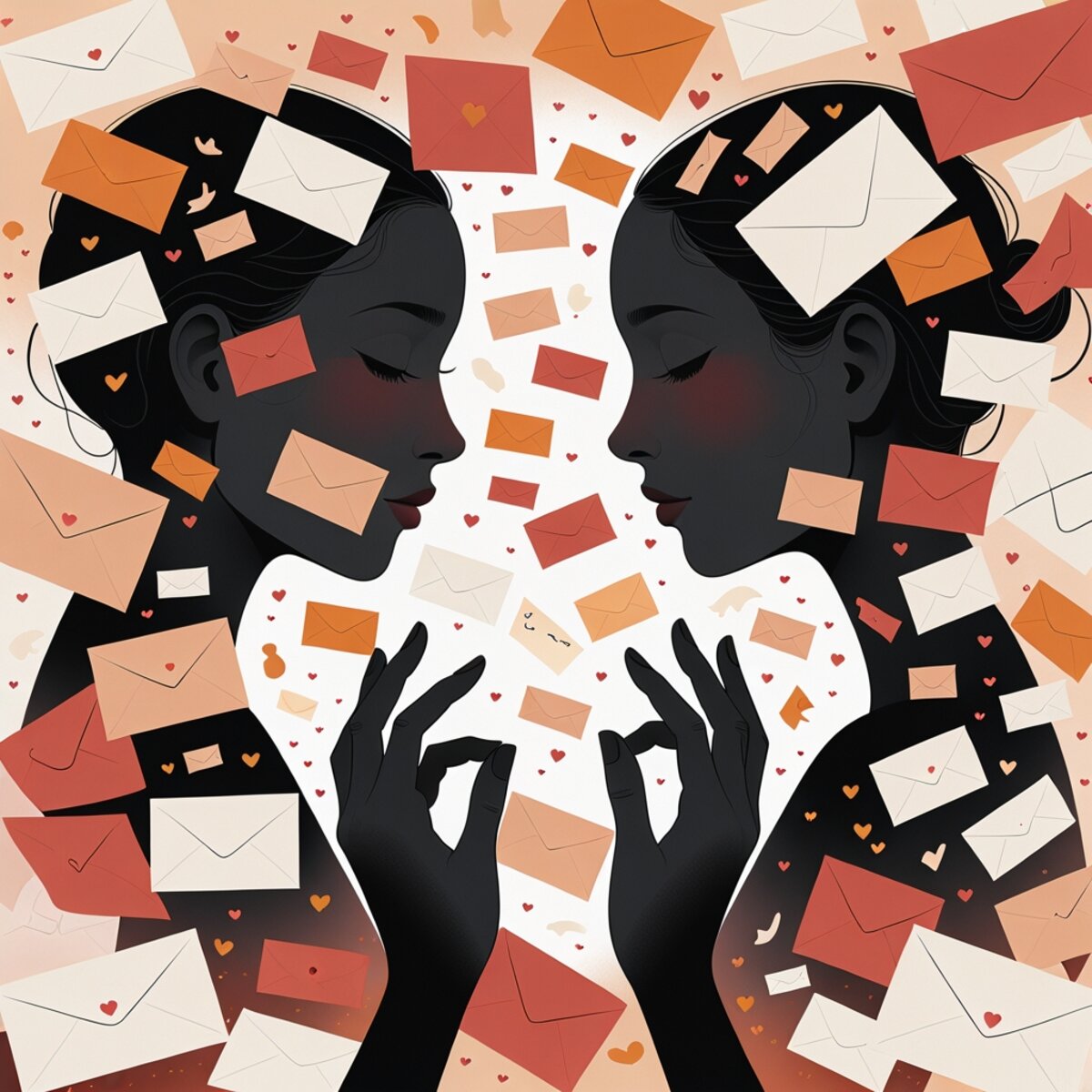 Romance artwork: Letters Left Unread in Flat illustration style
