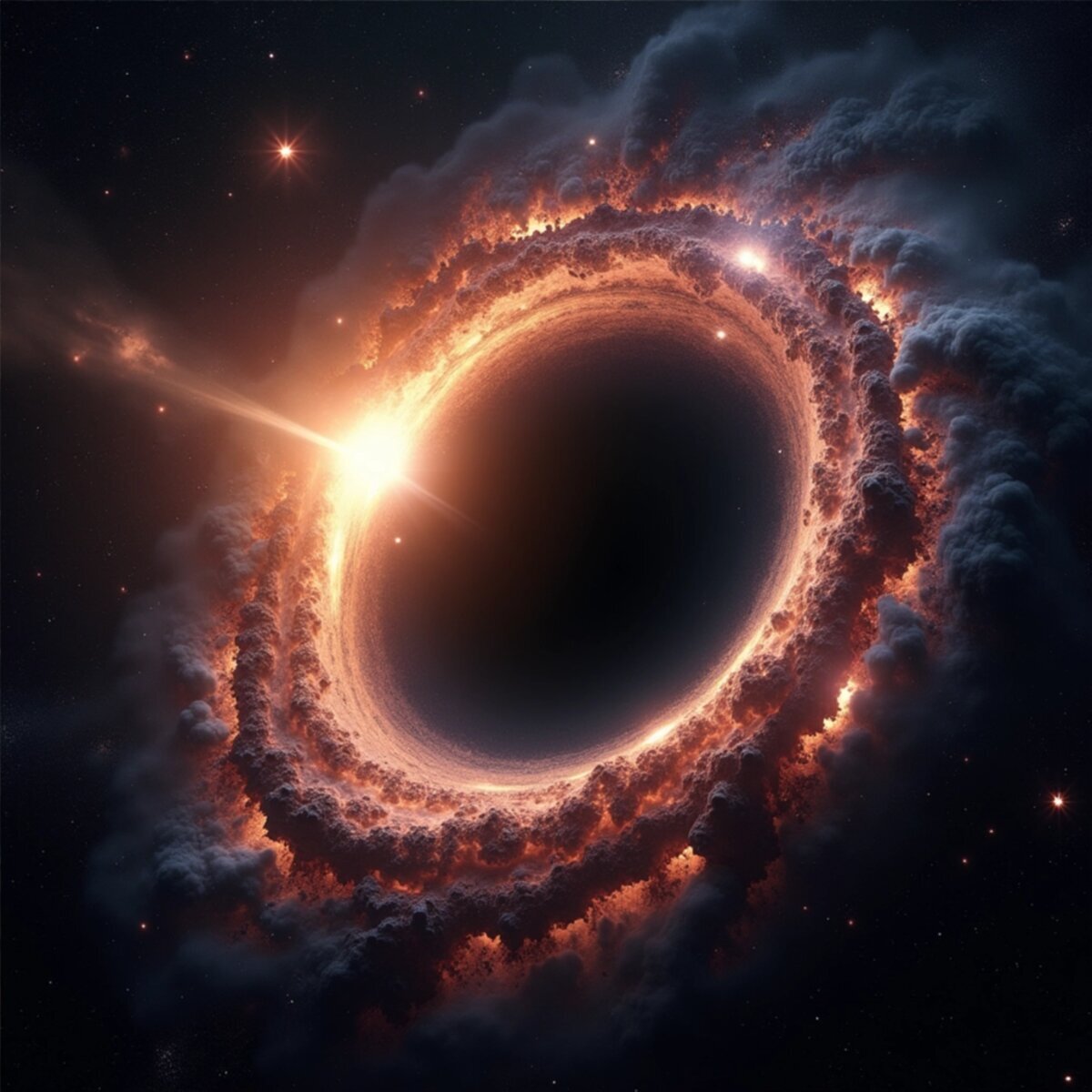 Sci-Fi artwork: Supermassive Black Hole Accretion Disk in Photorealistic style