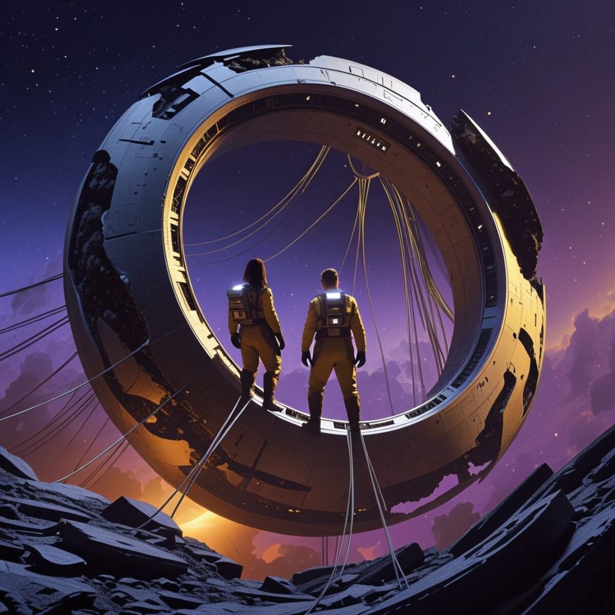 Sci-Fi artwork: Cartographers of the Drift in Digital art style