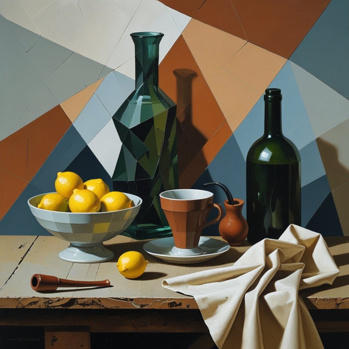 Still Life artwork: The Table, Rearranged in Cubism style