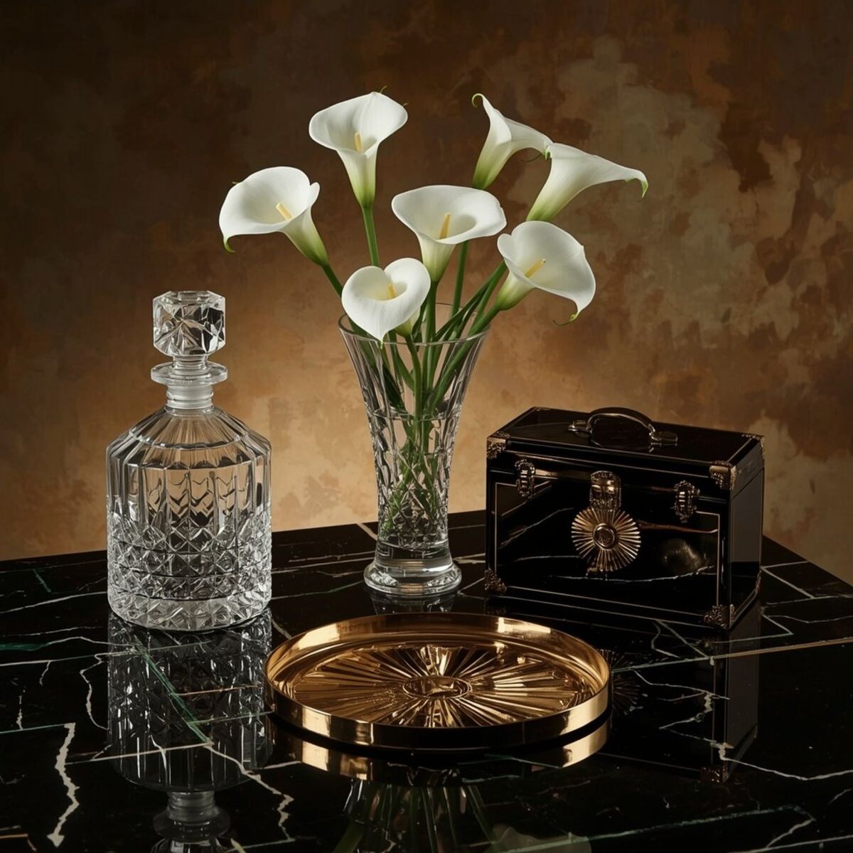 Still Life artwork: Deco Evening Arrangement in Art Deco style