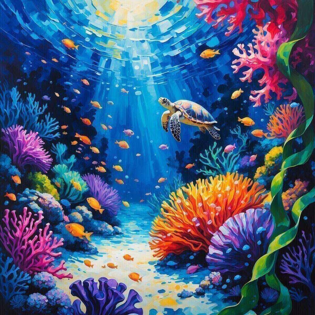 Underwater artwork: Fauvist Coral Paradise in Fauvism style