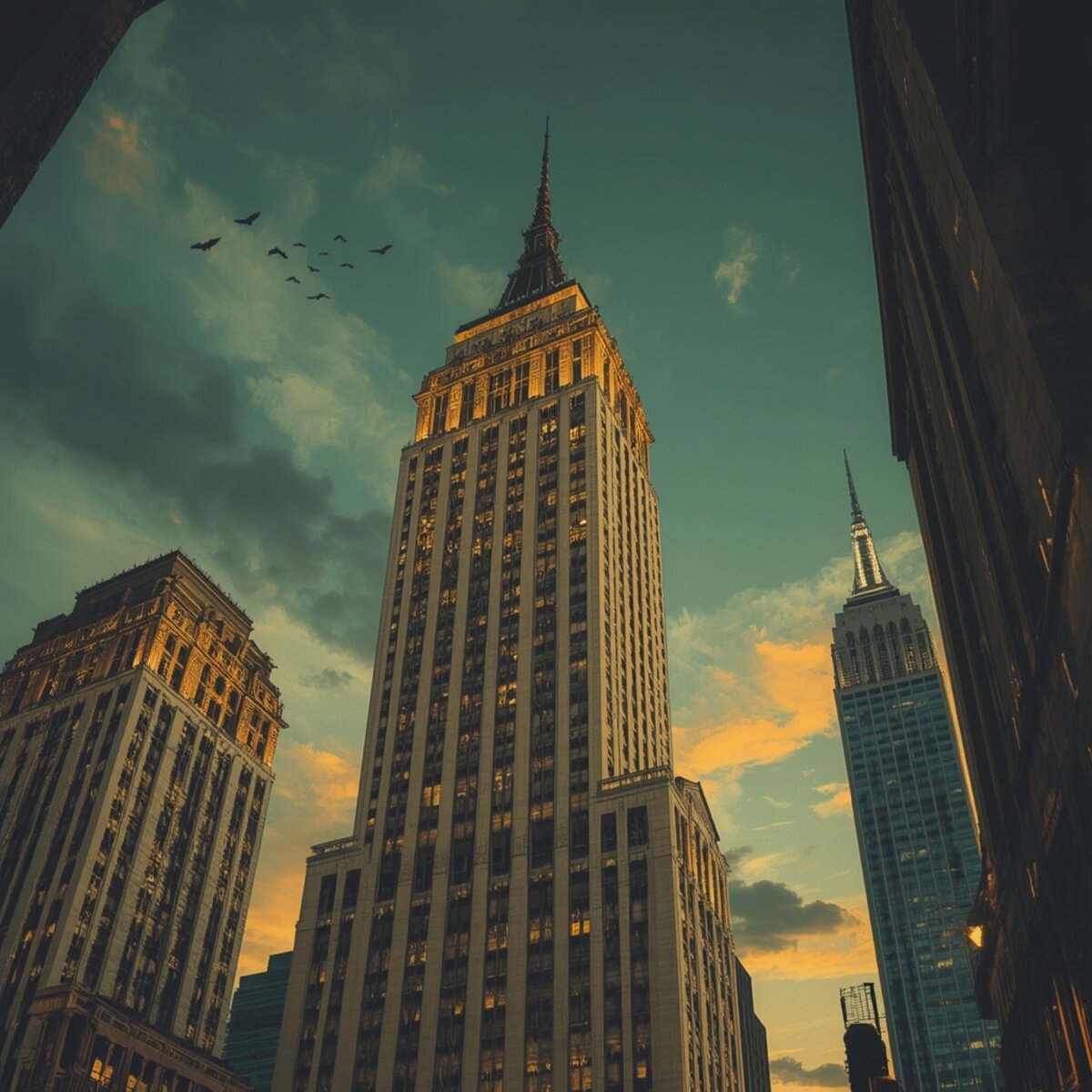 Urban artwork: Cathedral of the Machine Age in Art Deco style
